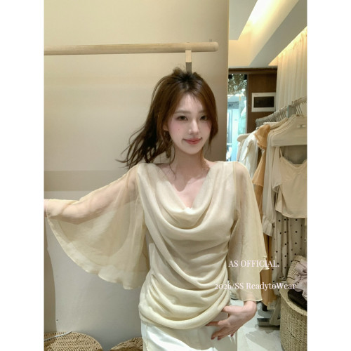 智研小调私心挚爱top韩综女1专属氛围·欲欲网纱荡领收腰小衫(含7