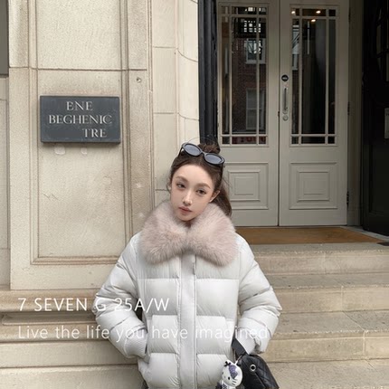 建议零度穿怒推爆款软心泡芙厚实款收腰保暖棉服外套(配可拆卸毛