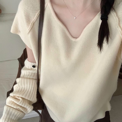 大客点单可拆卸袖套一衣多穿韩系短袖保暖毛衣(配袖套)（含35.1绵