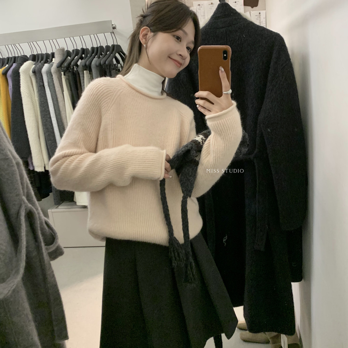 极简经典款get韩系简约超百搭兔毛套头保暖毛衣（含10兔毛）