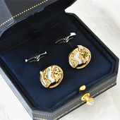 扣领带夹法式 袖 衬衫 扣纽扣时尚 礼品 轻奢男女士西装 星辰地球