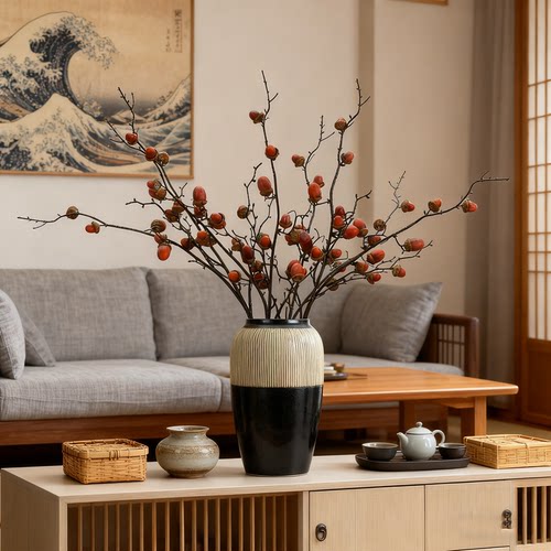 仿真橡果枝北欧圣诞简约浆果花艺