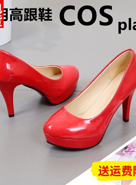 大码高跟鞋床上黑色细跟御姐性感一次性调情趣10cm红底cd反串变装