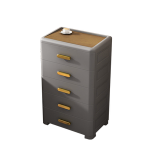 70CM宽木顶盖收纳柜抽屉式置物柜家用储物柜塑料五斗柜卧室床头柜