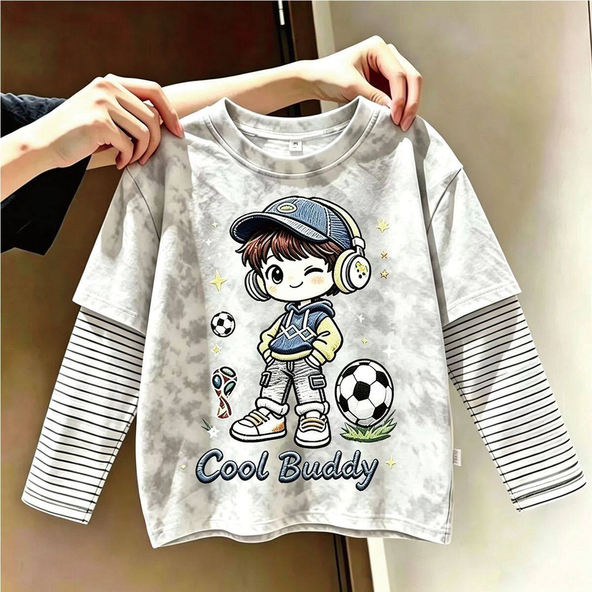 秋季捣蛋男童衣服新款纯