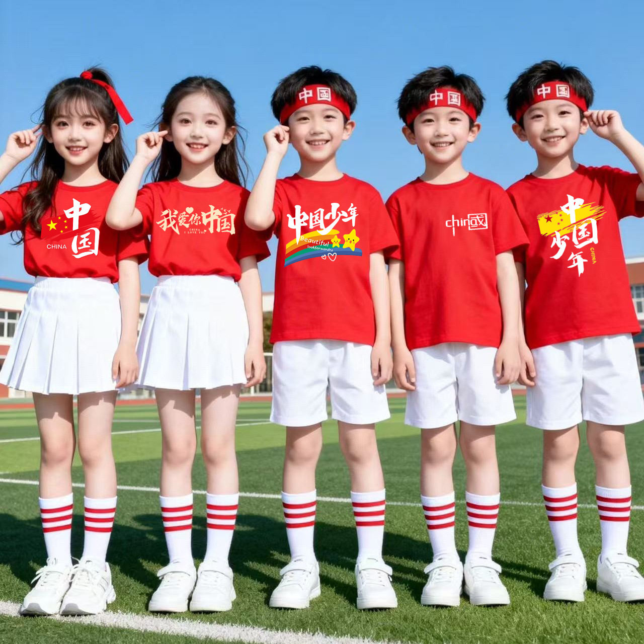 中国少年大红色中小学生