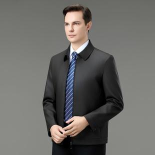 加绒茄皮克 夹克中年翻立领绵羊短款 秋冬2590 259男外士真皮衣男式