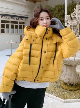 排连黄色骨羽绒服女冬款季新款小个子短帽巨好D073-661看的90白鸭