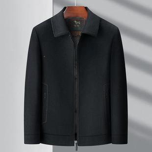 双面呢夹克男新羊款 加可脱卸鹅厚绒胆内RGS中年爸爸毛大衣 秋冬季
