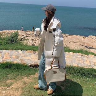 过膝长款白色羽绒棉服C189-802冬季202款5新款韩版宽松休爆闲加厚