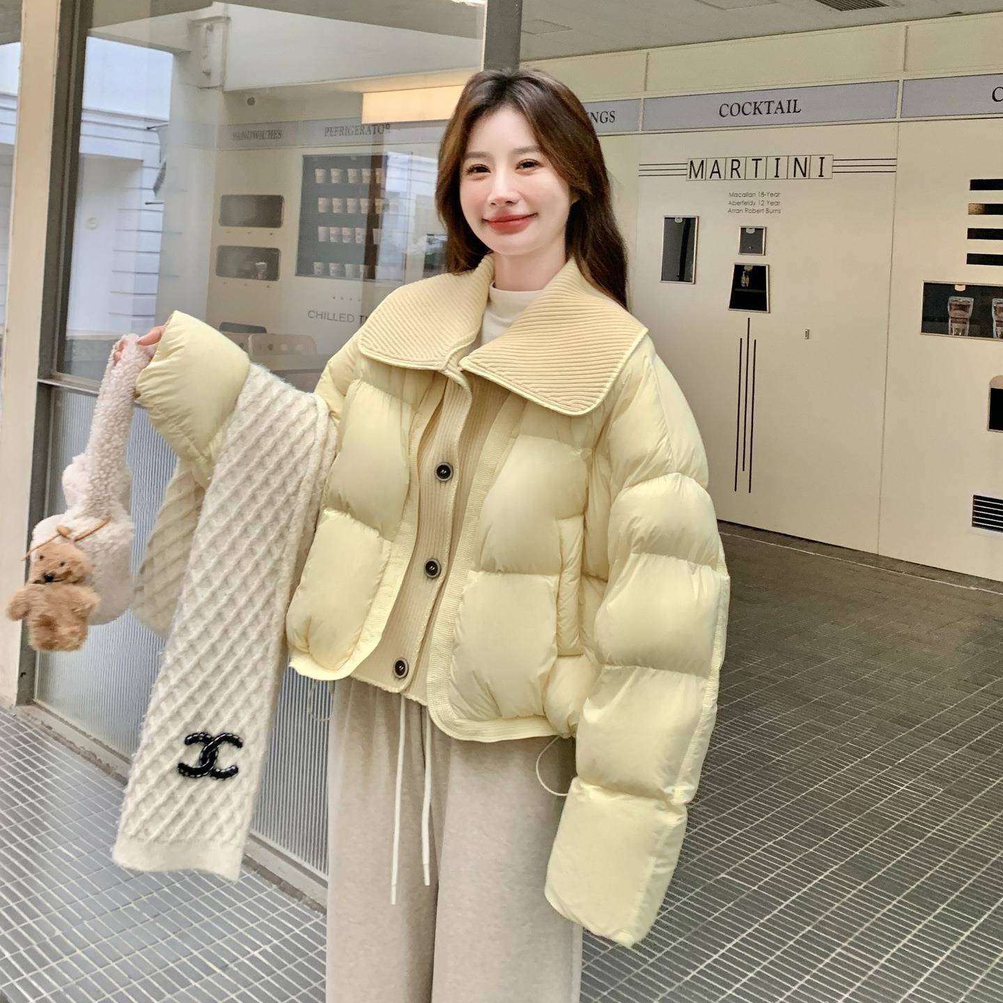 针拼女接风短款羽绒C012-857服2025冬新款小个子洋气巨好看学院90