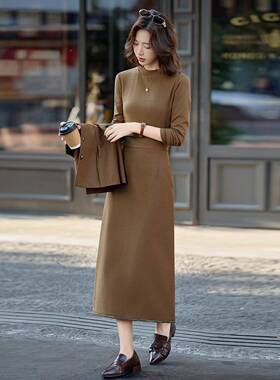 半时尚休闲套装20裙25秋新冬款长袖内搭针织衫马甲裙三件套MMMM26