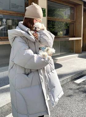 灰色厚今年爆款绒服女中长款2025冬新款韩加过膝90羽版白b137-506