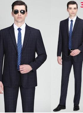 22236-I02春秋爸爸装商务休闲中件年羊西装两套4结婚礼服毛男士西