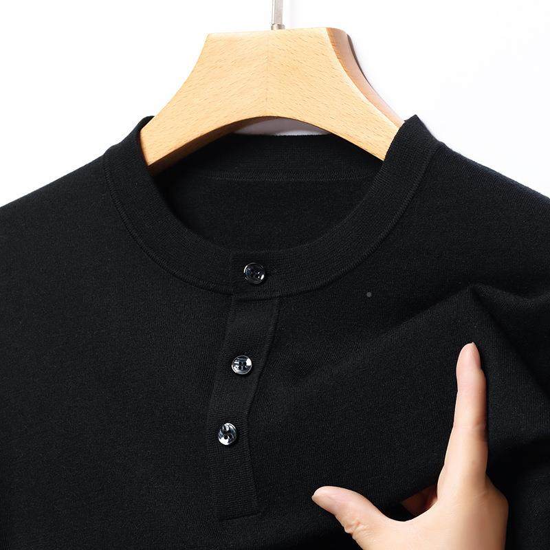 224春秋羊毛7606-II衫纯男士圆领高档休闲宽色松0保暖针织毛衣男