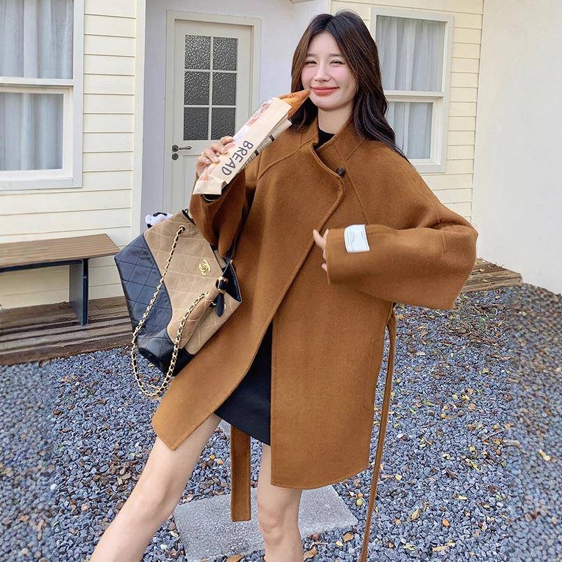 咖色双面羊绒秋大衣女中韩长质款2025冬新款系气高级感羊C290-688