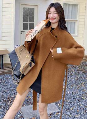 咖色双面羊绒秋大衣女中韩长质款2025冬新款系气高级感羊C290-688