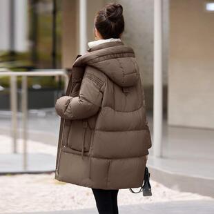 羽绒服冬中长款2ZYI998200女2个4新款小子韩版时尚加厚保暖连帽白