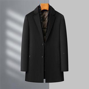 OTW外套 可卸羽绒内脱毛胆呢大衣款 秋冬季 新休闲商务双面呢中长款