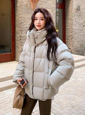 灰色羽绒服女季帽025新D111-A13冬2款学院风简约休闲设计感气质加