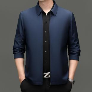 L2套纯色搭爸装 春衫 夹克商务休闲简百约拉爸链外6605 男士 秋新款