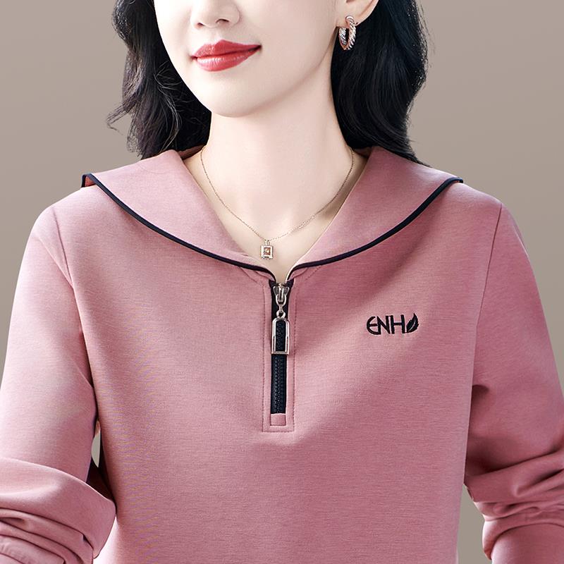 2O02968370525春秋季装新款女运动休闲套棉长袖PLO领健身房训练质