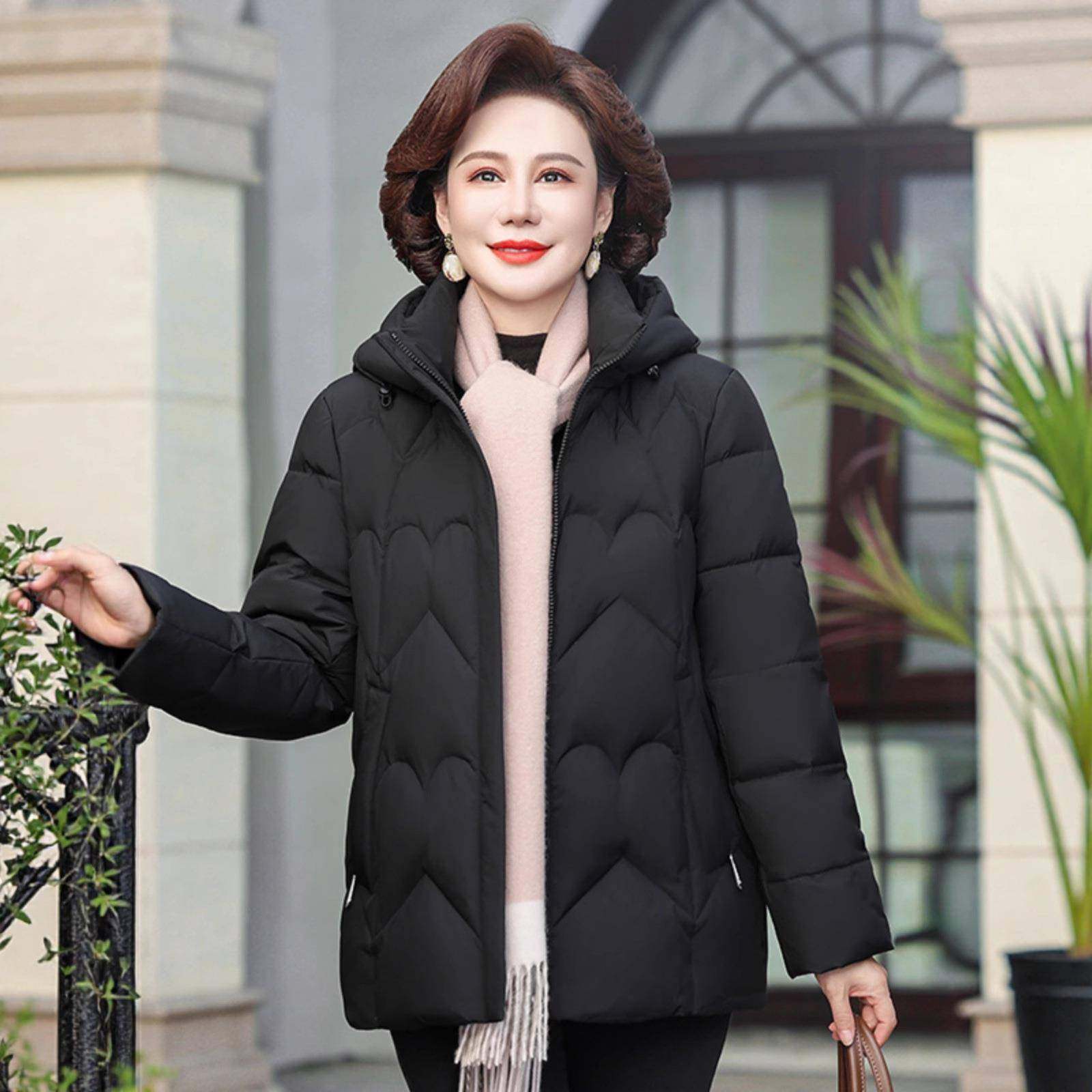 正品柜保羽绒92918服女短款外套服冬季新款中年妈妈装90白鹅绒撤