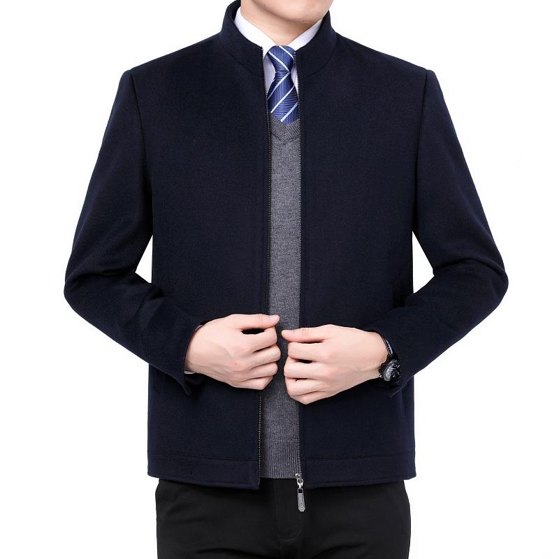 羊绒大衣男中长爸款冬加厚中士老9901-OP季年男羊毛呢子外套爸装