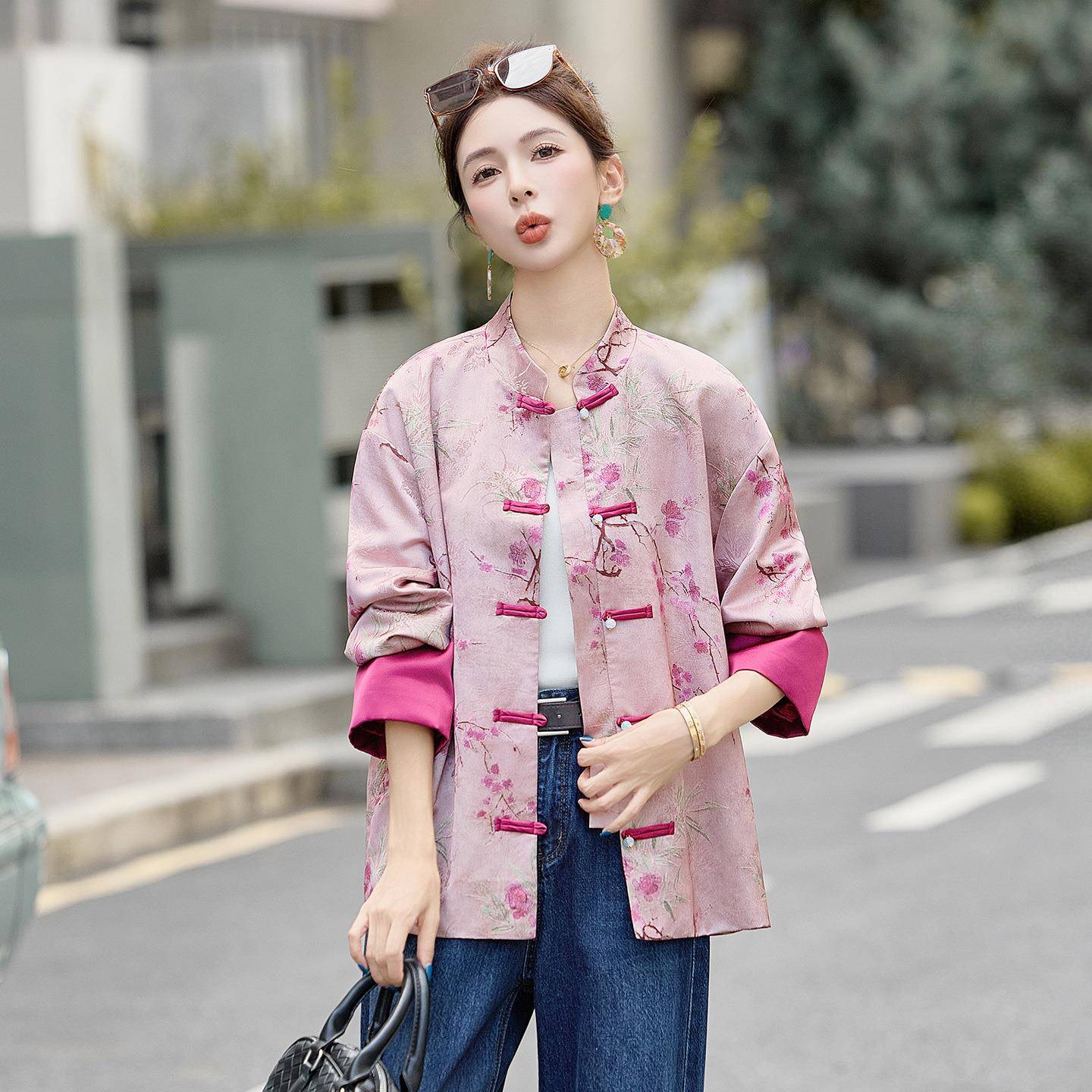 2款025秋季新复古气质宽松外套ZQ25120-衫上开衣国Z风新中式外套