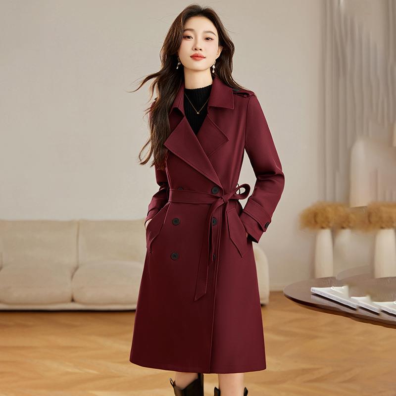 式风ZY2510-0衣205春秋季装新款女气质翻领长款系带时尚2外套女 Z