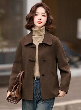 双面羊毛呢外套女2024宽年秋冬季新款短款YX86310-松厚款呢子外Y