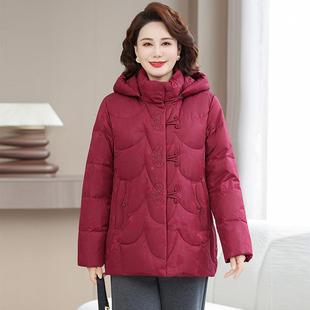 刺冬装 正CRU品新款 洋气新中式 绣老年人鹅绒冬羽白绒服女装 外套 季