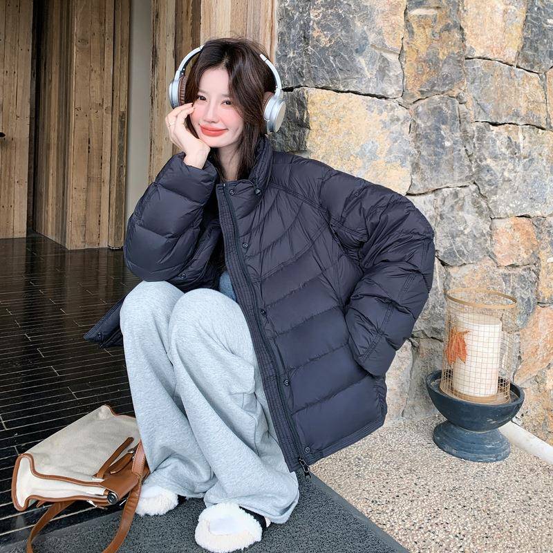 羽防风白9立领抽绳0B125-A89鸭绒绒外套