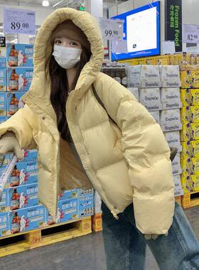 黄0短款小个90白色鸭绒羽绒服女冬2子24新款奶fufb139-231u保暖减