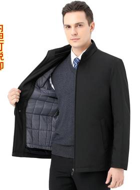 新款立领中年秋男士棉衣冬季爸爸装休棉服21109-0厚外套加上闲衣