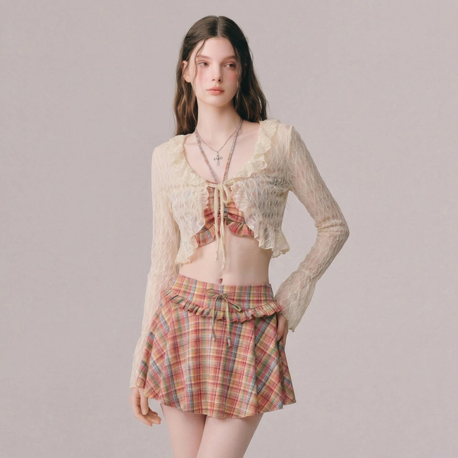 徐苏苏 2026新款高级感微胖遮肉泡温泉保守海边度假三件套泳衣女