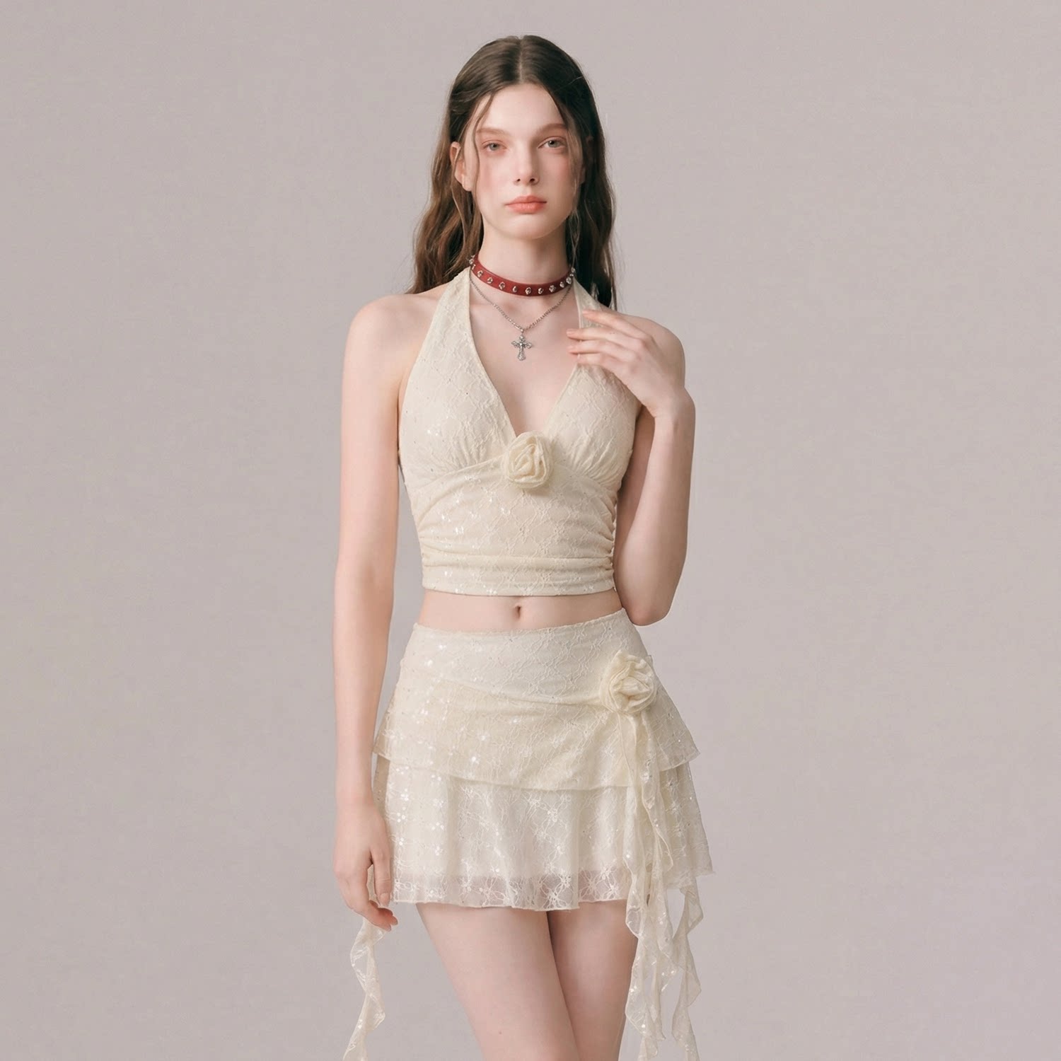 徐苏苏 绝美泰式高级感2026新款保守泡温泉度假海边分体式泳衣女