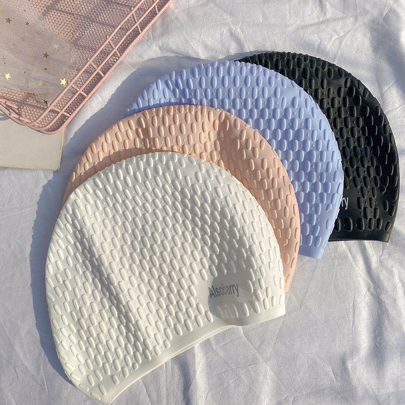 【徐苏苏】高级颗粒感凸起防水不勒头成人长发专业女士硅胶游泳帽