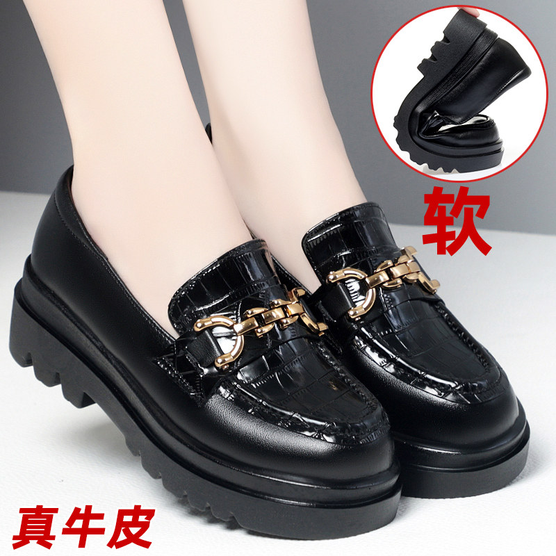 厚底乐福鞋小皮鞋真皮单鞋女鞋