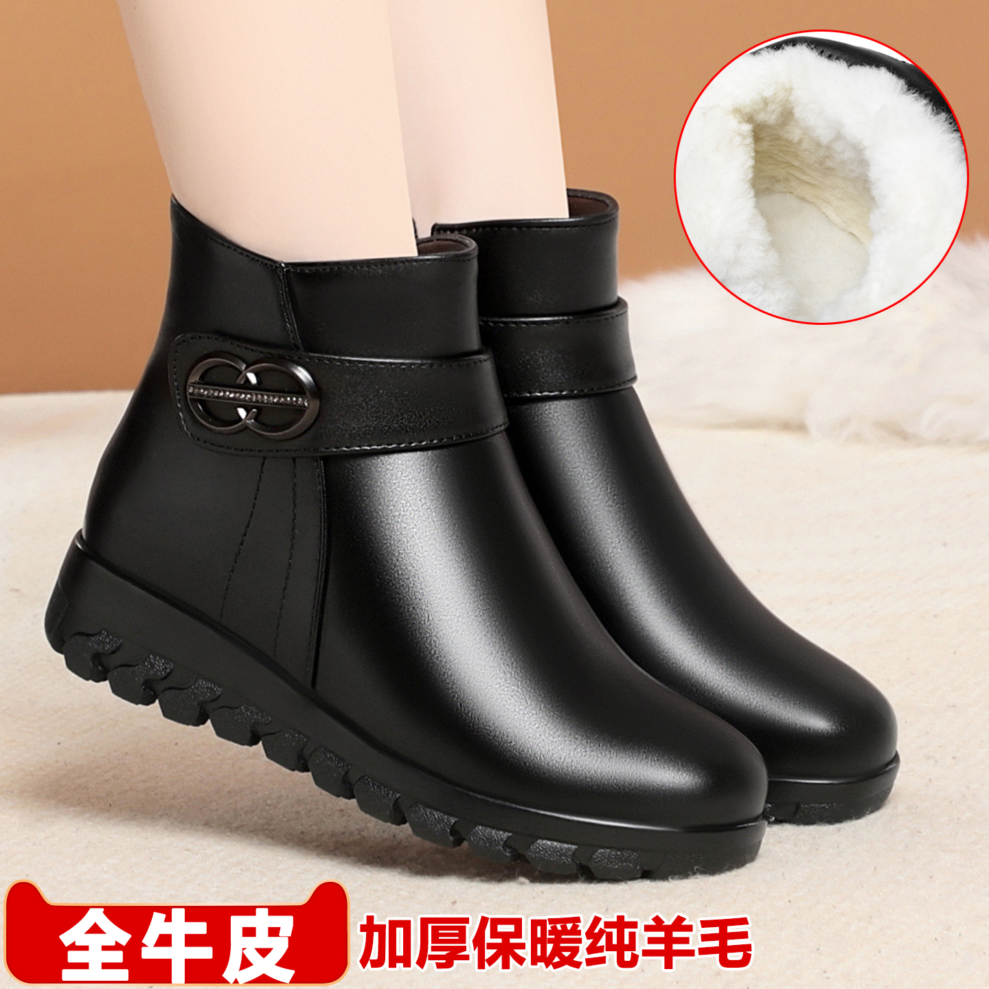 中老年棉鞋女冬季妈妈加绒加厚