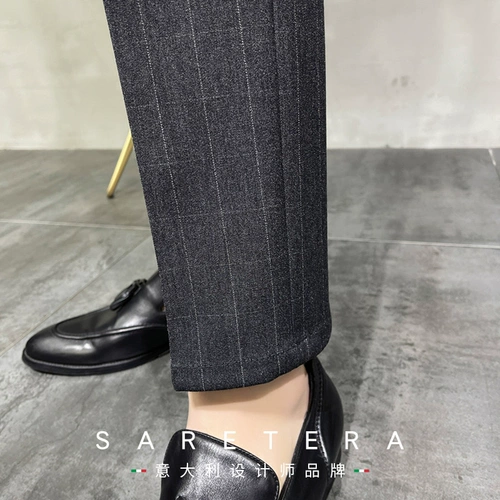 Мужские демисезонные штаны, пиджак классического кроя, костюм, в корейском стиле, свободный прямой крой