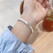 999纯银手镯女万花筒幸运四叶草开口足银镯子实心时尚 手环 年轻款