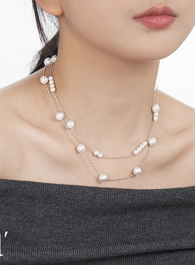 时尚个性满天星仿珍珠项链女高级感小众轻奢大气锁骨链春夏颈链