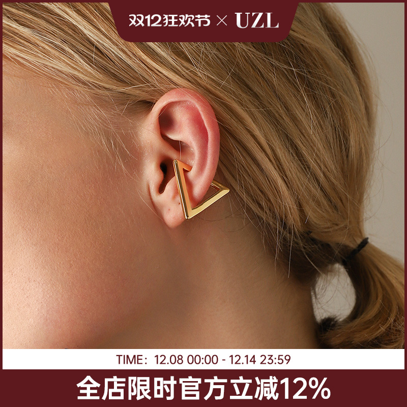 三角形几何韩版风小众无痛耳夹
