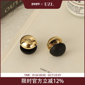 复古黑色耳钉女高级感冷淡风耳环2025年新款 潮韩国气质网红耳饰