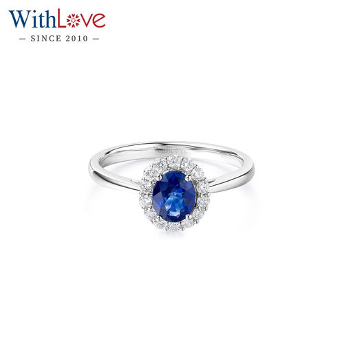 WithLove18K金有烧蓝宝石戒指