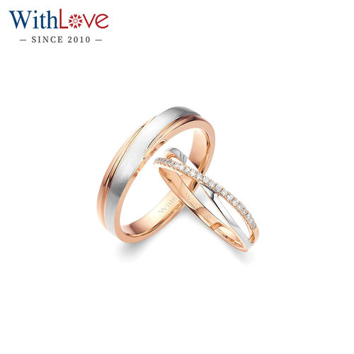 WithLove18K彩金钻石结婚对戒