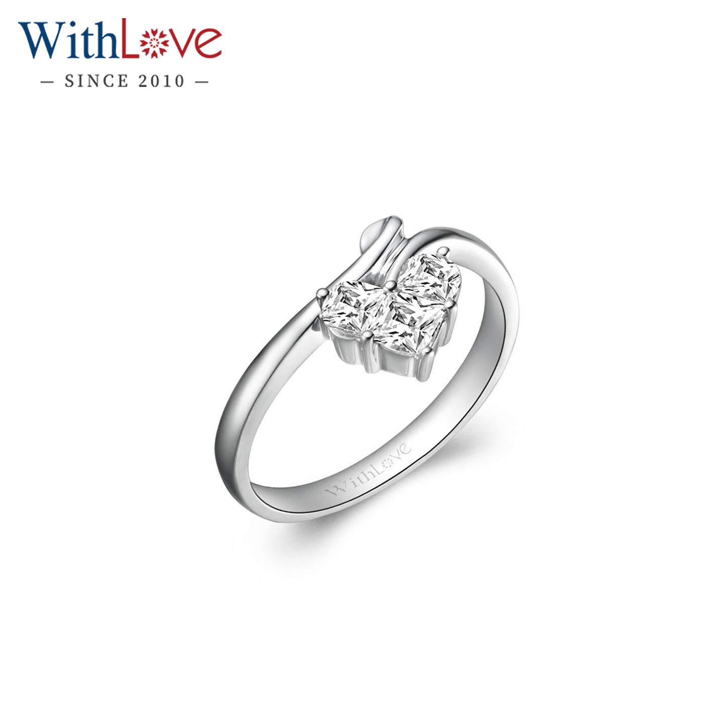 WithLove/唯爱品越18K金心形爱心60分钻石戒指 桃心结婚钻戒定制