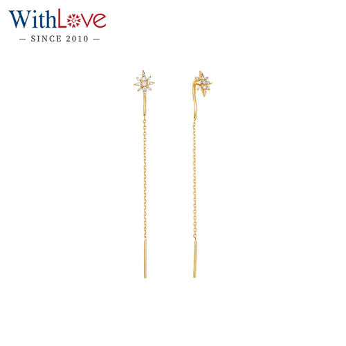 WithLove八芒星群镶钻石耳线女