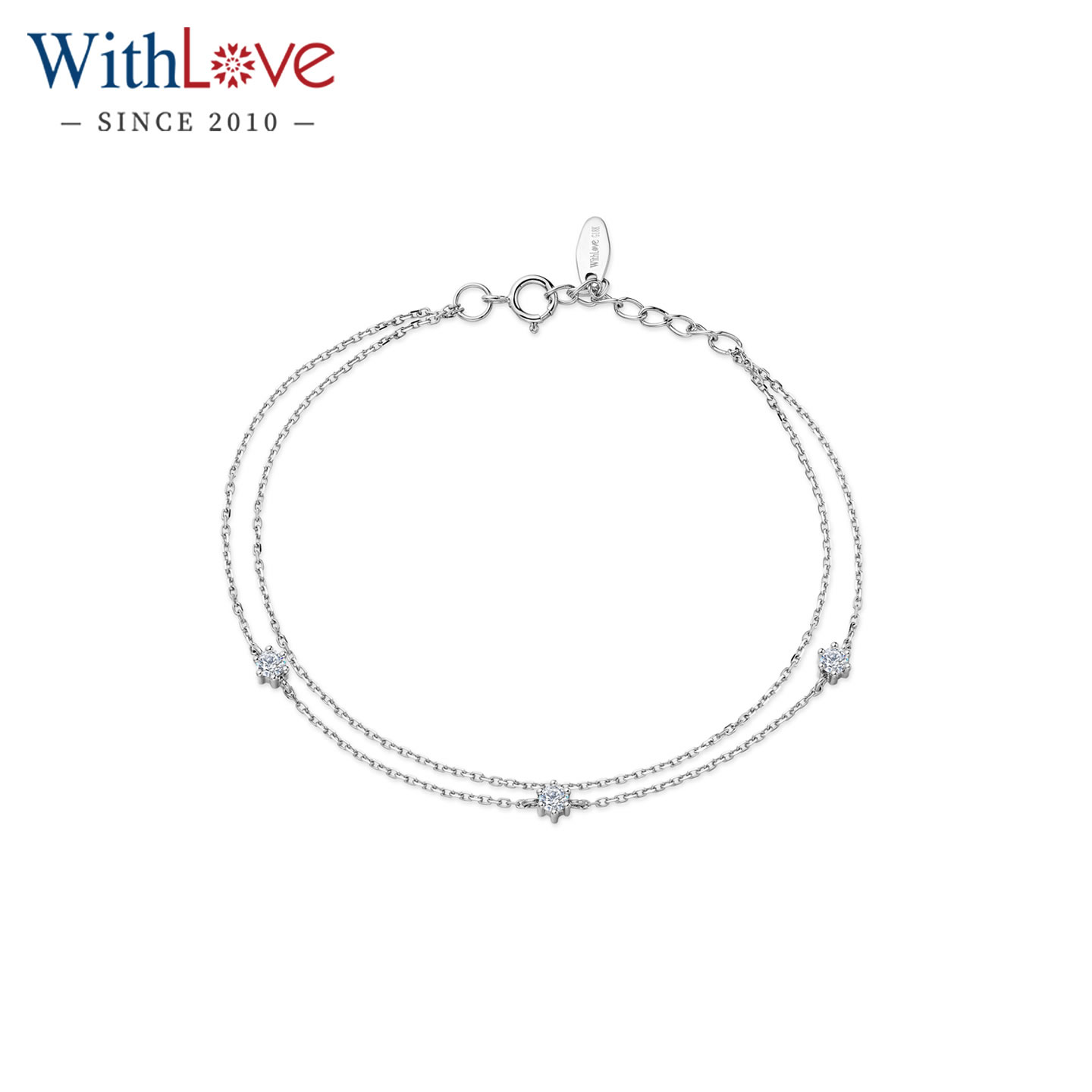 WithLove群镶叠戴双层钻石手链